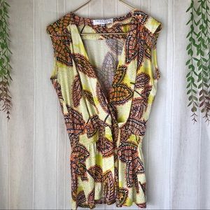 Trina Turk Bright Sleeveless Blouse Size Medium